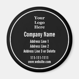 Firmenname Schwarz-weißer Text Ihr Logo hier Magnet