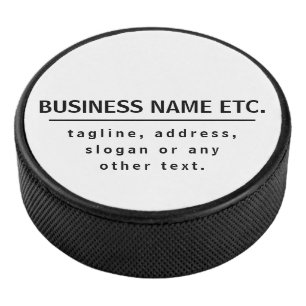 Firmenname & Slogan/anderer Text Schwarz/Weiß Eishockey Puck