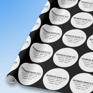 Firmenname & Slogan/anderer Text Schwarz & Weiß Geschenkpapier