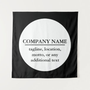 Firmenname Slogan Schwarz Weiß Wand Branding Wandteppich