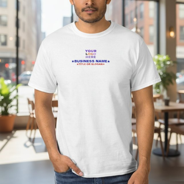Firmenname & Text oder Slogan | Werbe-Logo T-Shirt (Simple Logo and Text Business TShirts for employee uniforms)