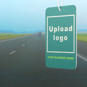 Firmenname und Logo auf Aquamarinem Green Air Fres Autolufterfrischer