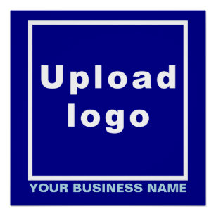 Firmenname und Logo auf blauem Platz Poster