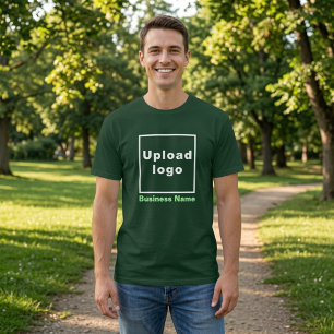 Firmenname und Logo auf Deep Forest Green T-Shirt