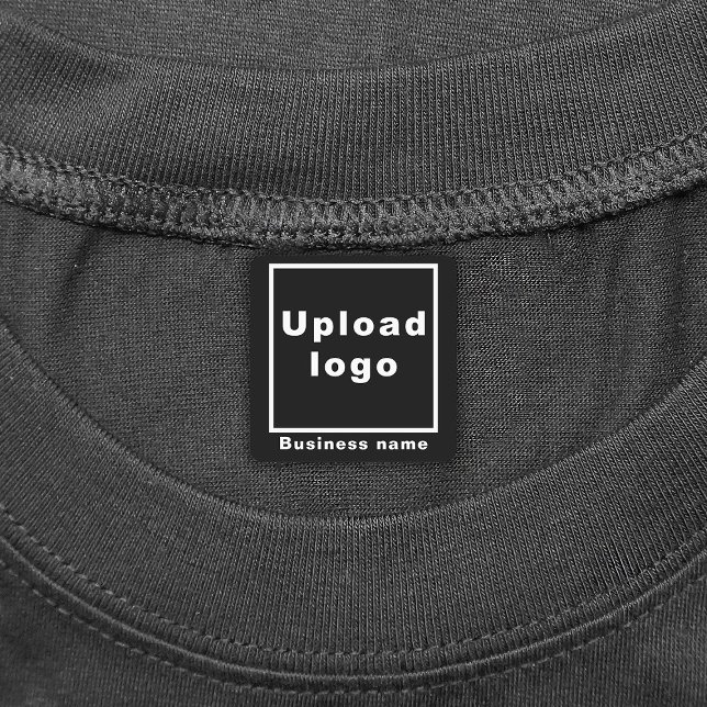 Firmenname und Logo auf dem Black Square Iron Etiketten (Black square iron on label with your business name and logo)