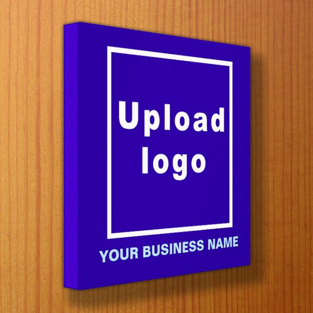 Firmenname und Logo auf dem Blue Square Leinwanddruck (Von Creator hochgeladen)