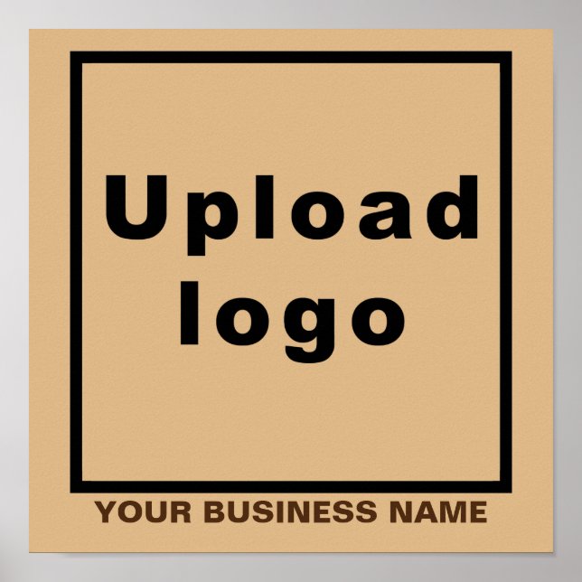 Firmenname und Logo auf dem hellbraunen Platz Poster (Vorne)