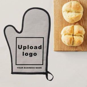 Firmenname und Logo auf dem Mitt "Grau Oven" Ofenhandschuh
