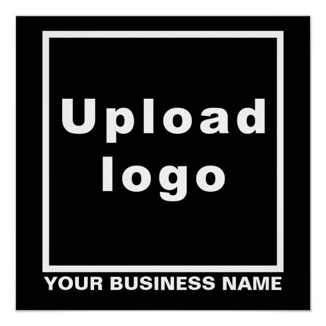 Firmenname und Logo auf dem Schwarzen Platz Poster (Vorderseite)