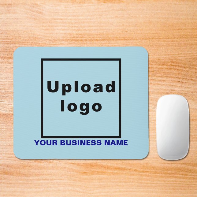 Firmenname und Logo auf der hellblauen Maus Mousepad (Build brand name awareness. Your business name and logo on light blue mousepad.)