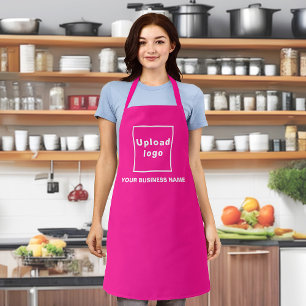Firmenname und Logo auf der Pink-Polyester-Schürze Schürze