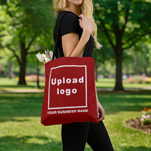 Firmenname und Logo auf der Red Tote Bag