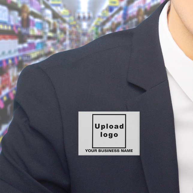 Firmenname und Logo auf der Schaltfläche Weißes Re Button (Business name and logo on white rectangle button)