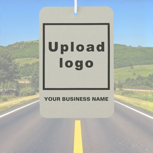 Firmenname und Logo auf Grau Air Freshener Autolufterfrischer (Business name and logo on gray air freshener)