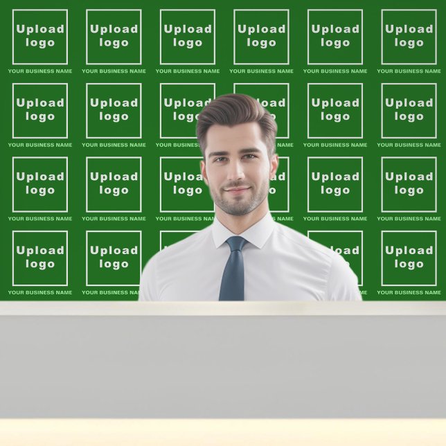 Firmenname und Logo auf Grün Tapete (Business name and logo on green wallpaper)