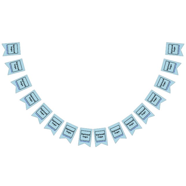 Firmenname und Logo auf hellblauem Frack Wimpelkette (Alle)