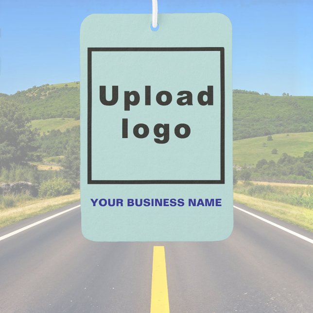 Firmenname und Logo auf Light Blue Air Freshener Autolufterfrischer (Light blue air freshener with your business name and logo)