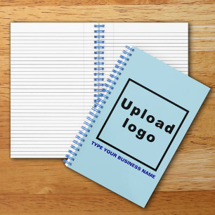 Firmenname und Logo auf "Light Blue Spirale" Notizbuch