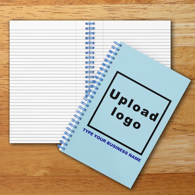 Firmenname und Logo auf "Light Blue Spirale" Notizbuch (Build brand name awareness. Your business logo and name on light blue cover of spiral notebook.)