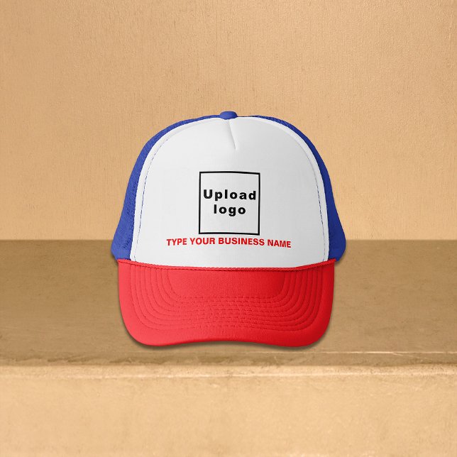 Firmenname und Logo auf mehrfarbigem Trucker-Hut Truckerkappe (Your business name and logo on multicolored trucker hat)