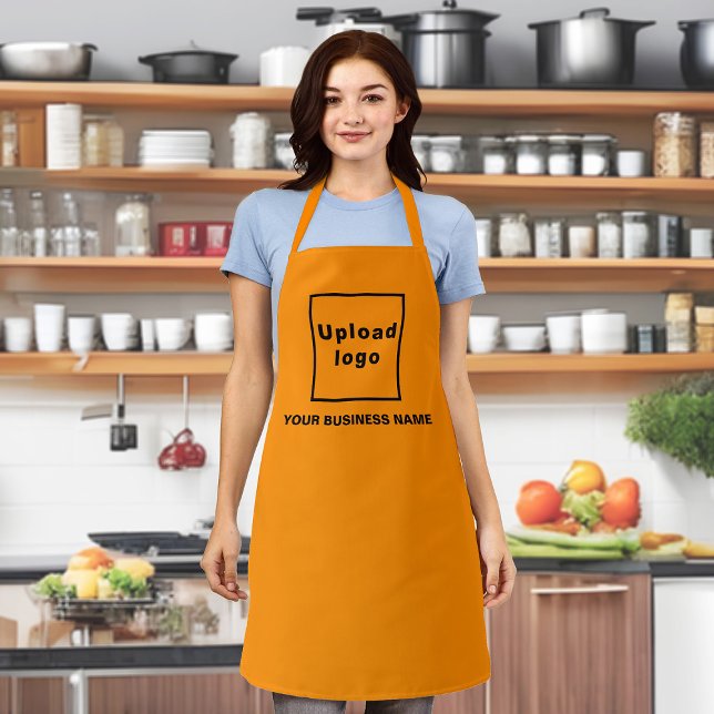 Firmenname und Logo auf Orange Color Polyester Schürze (Your business name and logo on orange color apron.)