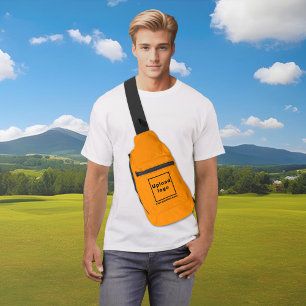 Firmenname und Logo auf Orange Color Sling Bag