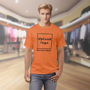 Firmenname und Logo auf Orange Color T - Shirt