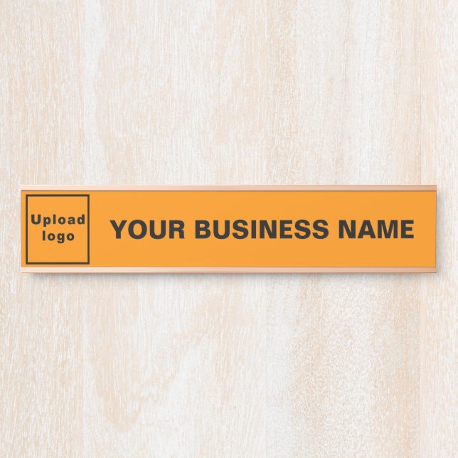 Firmenname und Logo auf Orange Long Hanging Türschild (Vorderseite )