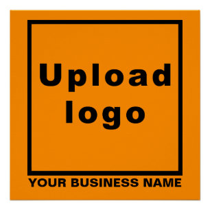 Firmenname und Logo auf Orange Square Glossy Poster