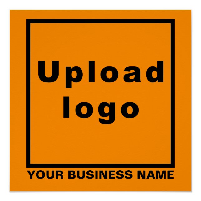 Firmenname und Logo auf Orange Square Glossy Poster (Vorderseite)