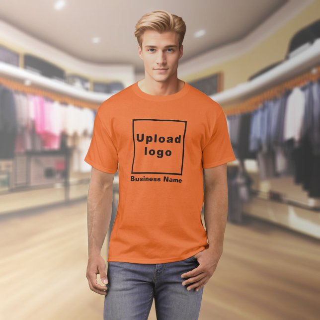 Firmenname und Logo auf Orange T - Shirt (Orange t-shirt with your business name and logo on model)
