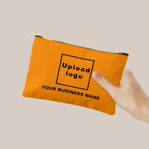 Firmenname und Logo auf orangefarbenem kleinen Beu Zubehörtasche