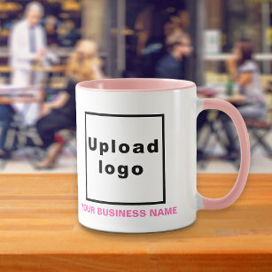 Firmenname und Logo auf rosa Combo-Tasse Tasse
