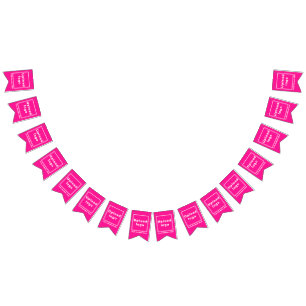 Firmenname und Logo auf rosa Frack Wimpelkette