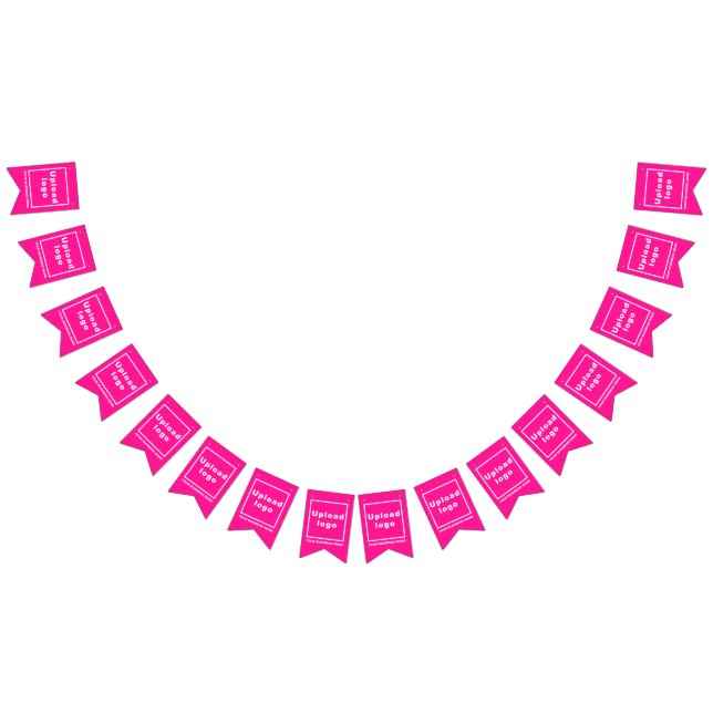 Firmenname und Logo auf rosa Frack Wimpelkette (Alle)
