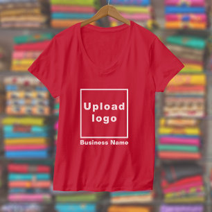 Firmenname und Logo auf "V-Neck Red" der Frauen T-Shirt