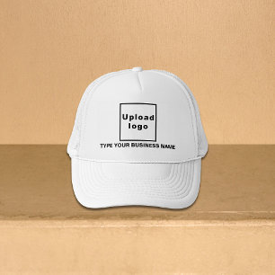 Firmenname und Logo auf White Trucker Hat Truckerkappe