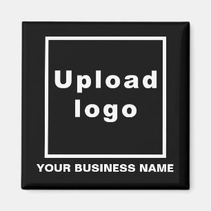 Firmenname und Logo Black Square Magnet