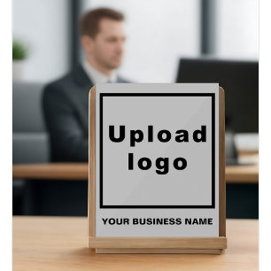 Firmenname und Logo Graues Acrylschild