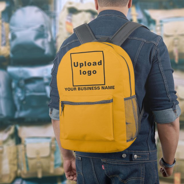 Firmenname und Logo im Orange Color Backpack Bedruckter Rucksack (Build brand name awareness. Your business name and logo on orange color backpack.)