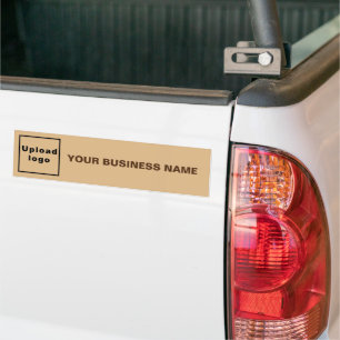 Firmenname und Logo in hellbraun Autoaufkleber