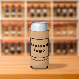 Firmenname und Logo in hellbraun Selters Dosenkühler
