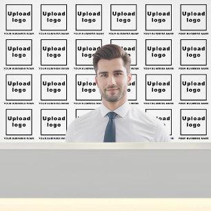 Firmenname und Logo in Weiß Tapete