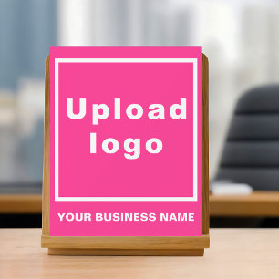 Firmenname und Logo Rosa Acrylschild