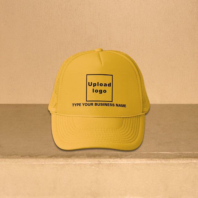 Firmenname und Logo Yellow Trucker Hat Truckerkappe (Your business name and logo on yellow trucker hat)