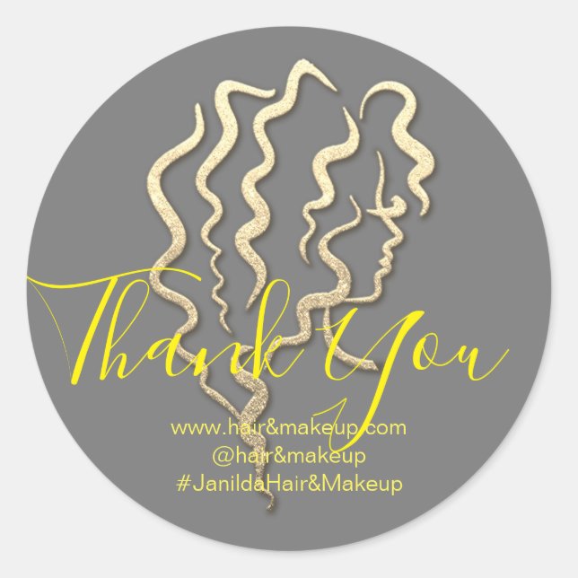Firmenname Vielen Dank beim Kauf von Gold Grau Runder Aufkleber (Vorderseite)
