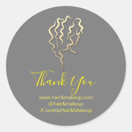 Firmenname Vielen Dank beim Kauf von Gold Grau Runder Aufkleber