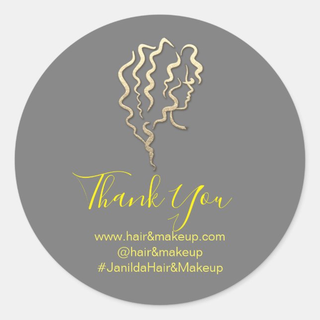 Firmenname Vielen Dank beim Kauf von Gold Grau Runder Aufkleber (Vorderseite)