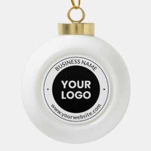 Firmenname & Webseite oder Slogan, Danke usw. Keramik Kugel-Ornament