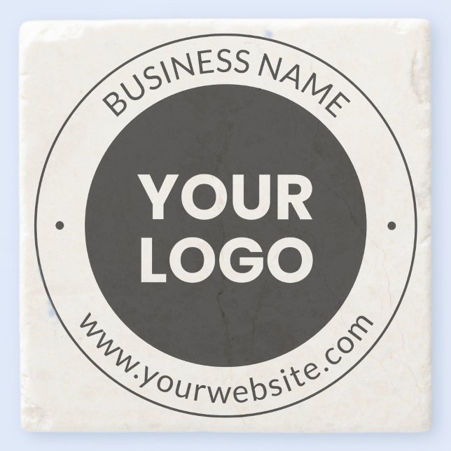 Firmenname & Webseite oder Slogan, Danke usw. Steinuntersetzer (Von Creator hochgeladen)